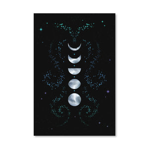 Moon and Stars Canvas Art Clock Canvas