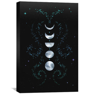 Moon and Stars Canvas Art 30 x 45cm / Unframed Canvas Print Clock Canvas