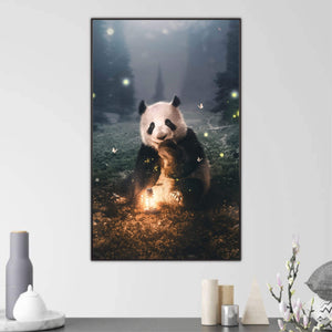 Moonlight Panda Canvas Art Clock Canvas
