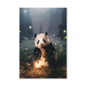 Moonlight Panda Canvas Art Clock Canvas