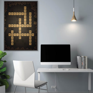 Motivation Crossword Clock Canvas