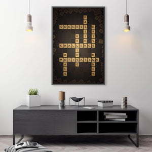 Motivation Crossword Clock Canvas