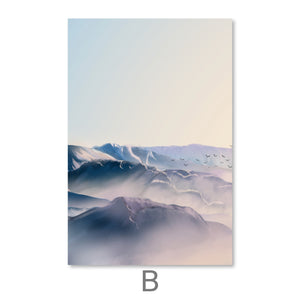 Mountain Horizon Canvas Art B / 40 x 60cm / Unframed Canvas Print Clock Canvas