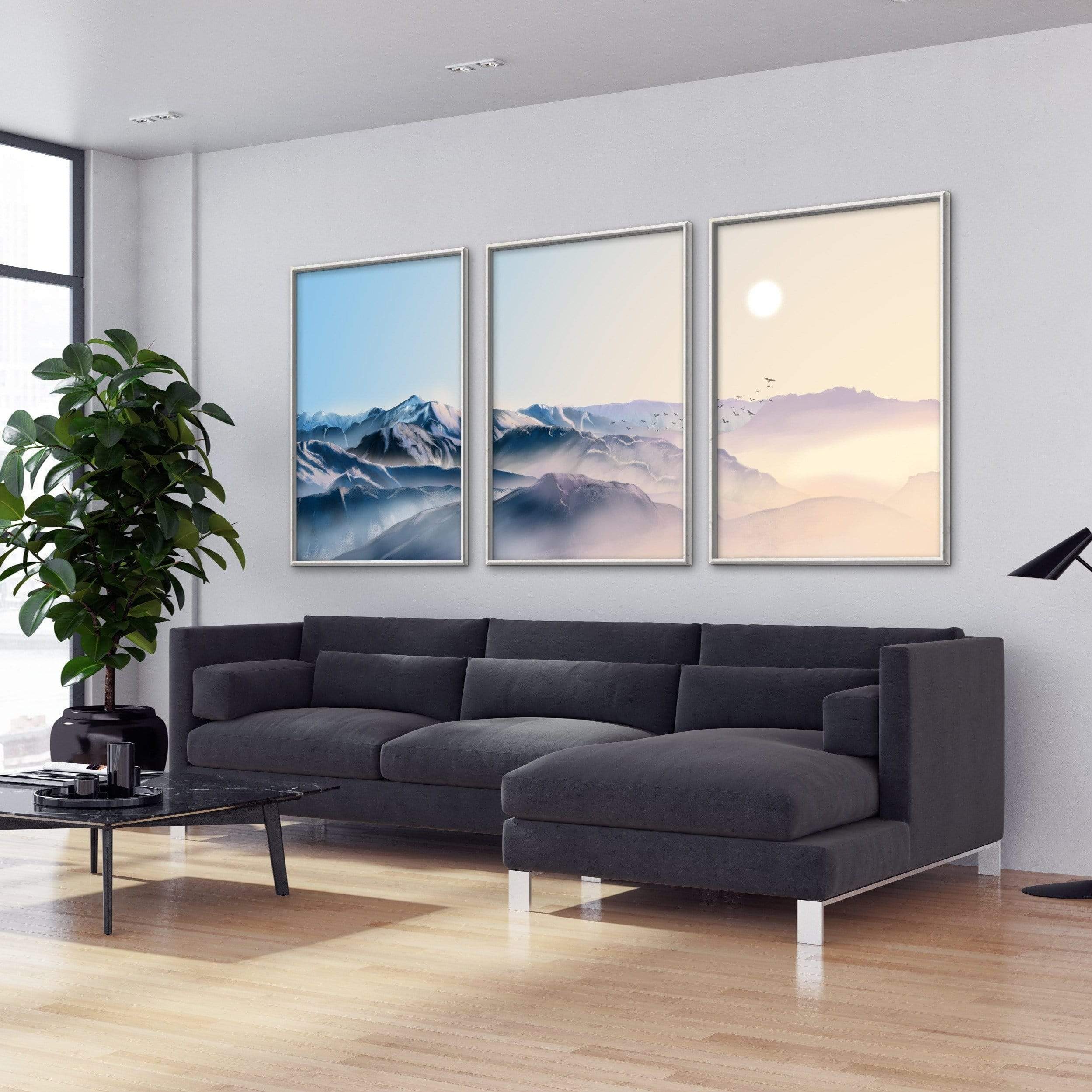Mountain Horizon Canvas Art Clock Canvas