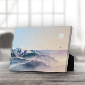 Mountain Horizon Desktop Canvas Desktop Canvas 25 x 20cm Clock Canvas