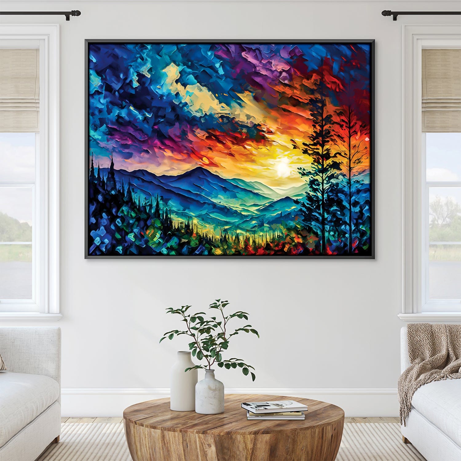 Mountain Landscape Canvas Art Clock Canvas