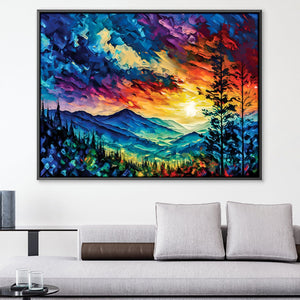 Mountain Landscape Canvas Art Clock Canvas