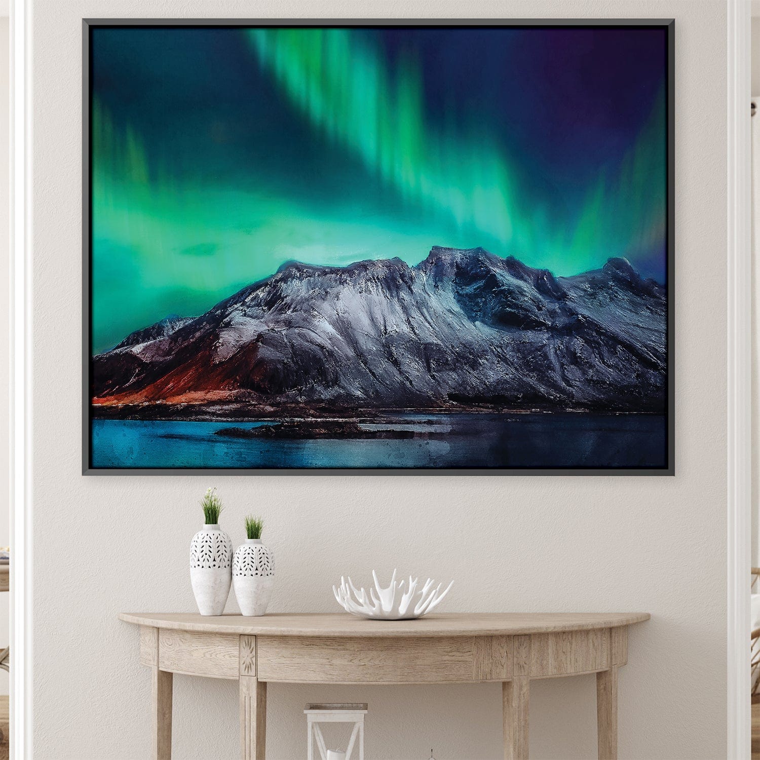 Mountain Lights Canvas Art Clock Canvas