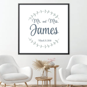 Mr and Mrs Anniversary Canvas Art Clock Canvas