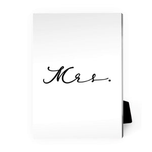Mr and Mrs Black and White Desktop Canvas Desktop Canvas B / 13 x 18cm Clock Canvas