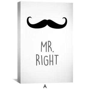 Mr. and Mrs. Right Canvas Art Clock Canvas