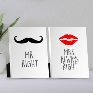 Mr and Mrs Right Desktop Canvas Desktop Canvas Clock Canvas