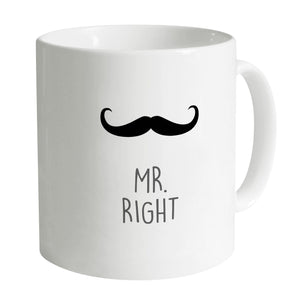 Mr and Mrs Right Mug Mug A / White Clock Canvas