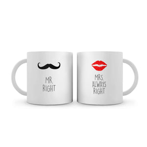 Mr and Mrs Right Mug Mug Clock Canvas