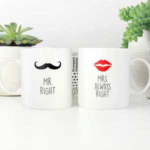 Mr and Mrs Right Mug Mug Clock Canvas