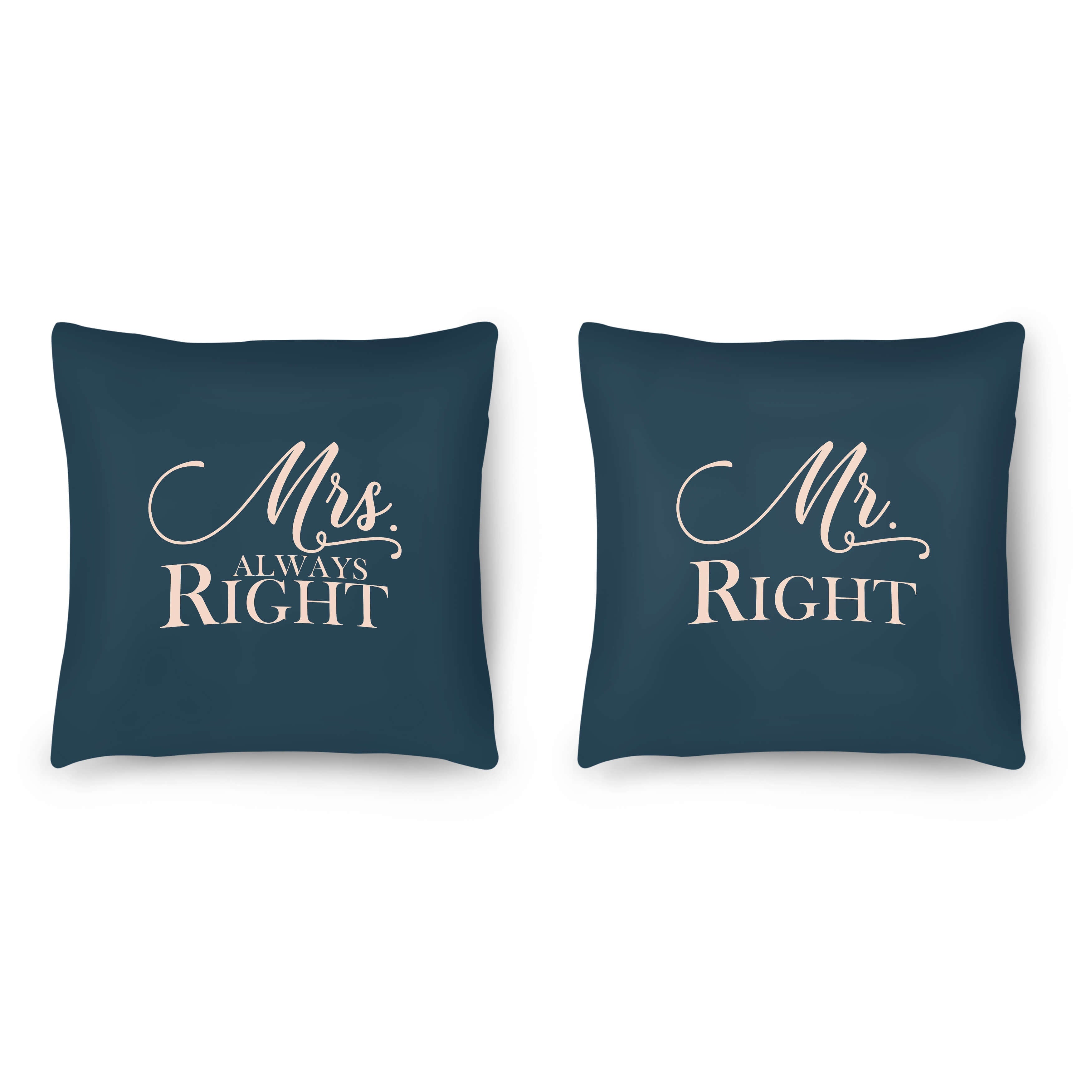 Mr. & Mrs Right Cushion Cushion Clock Canvas