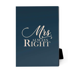 Mr. & Mrs Right Desktop Canvas Desktop Canvas A / 13 x 18cm Clock Canvas