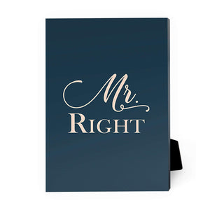 Mr. & Mrs Right Desktop Canvas Desktop Canvas B / 13 x 18cm Clock Canvas