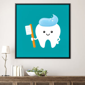 Mr. Tooth Canvas Art Clock Canvas