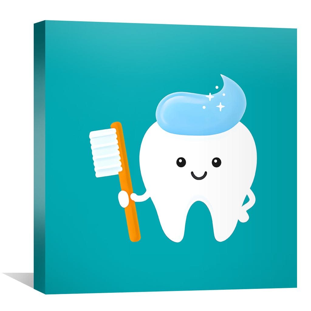 Mr. Tooth Canvas Art Clock Canvas