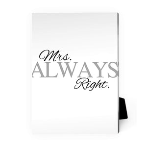Mrs. Right Desktop Canvas Desktop Canvas B / 13 x 18cm Clock Canvas