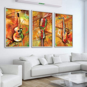 Musical Vibes Canvas Art Clock Canvas
