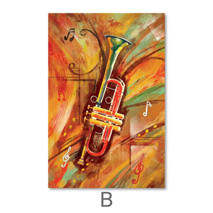 Musical Waves Canvas Art B / 40 x 50cm / Unframed Canvas Print Clock Canvas