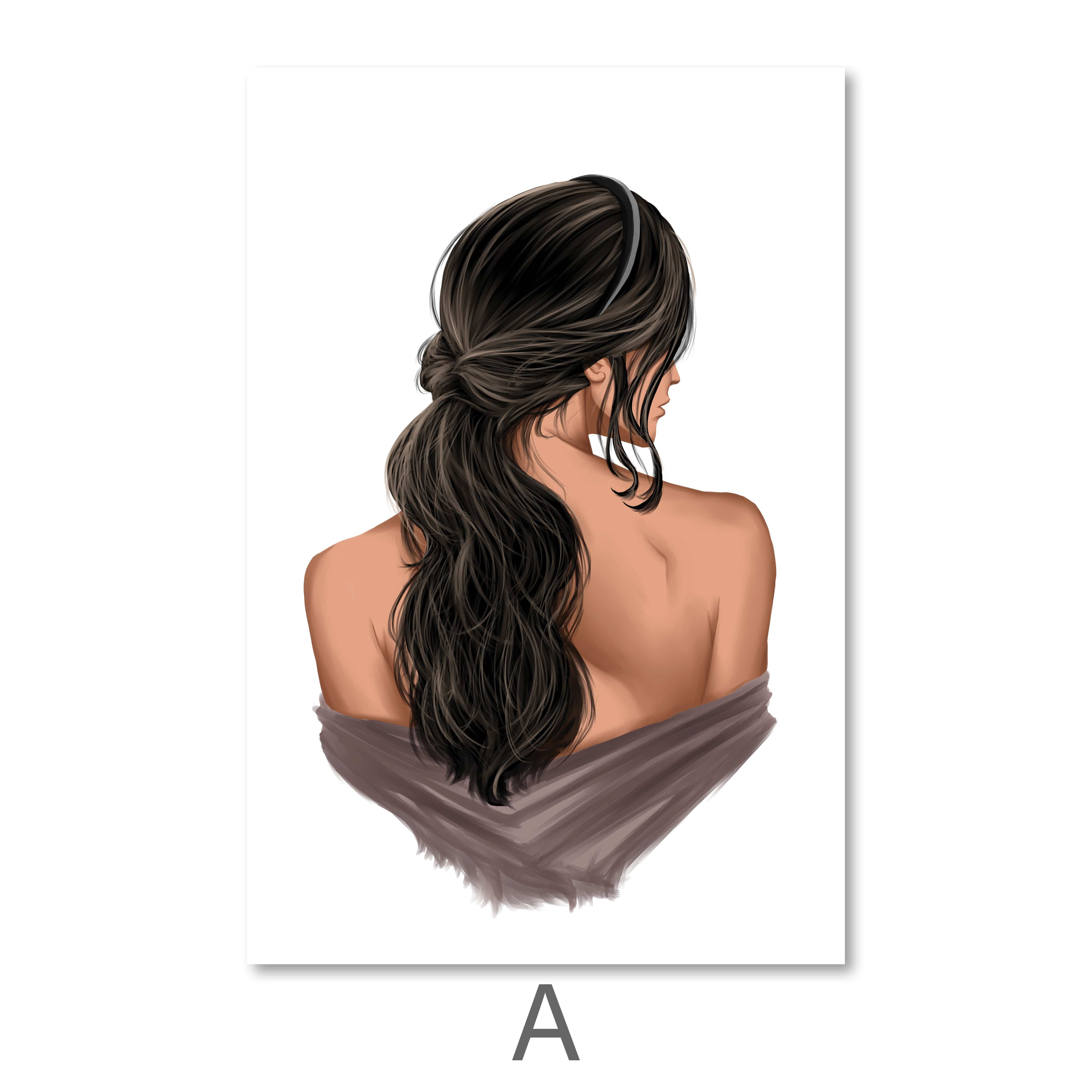 Mysterious Woman Canvas Art A / 40 x 50cm / No Board - Canvas Print Only Clock Canvas