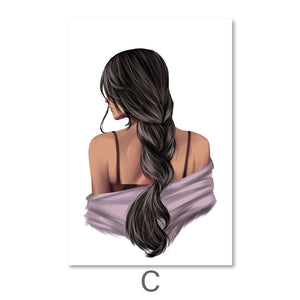 Mysterious Woman Canvas Art C / 40 x 50cm / No Board - Canvas Print Only Clock Canvas