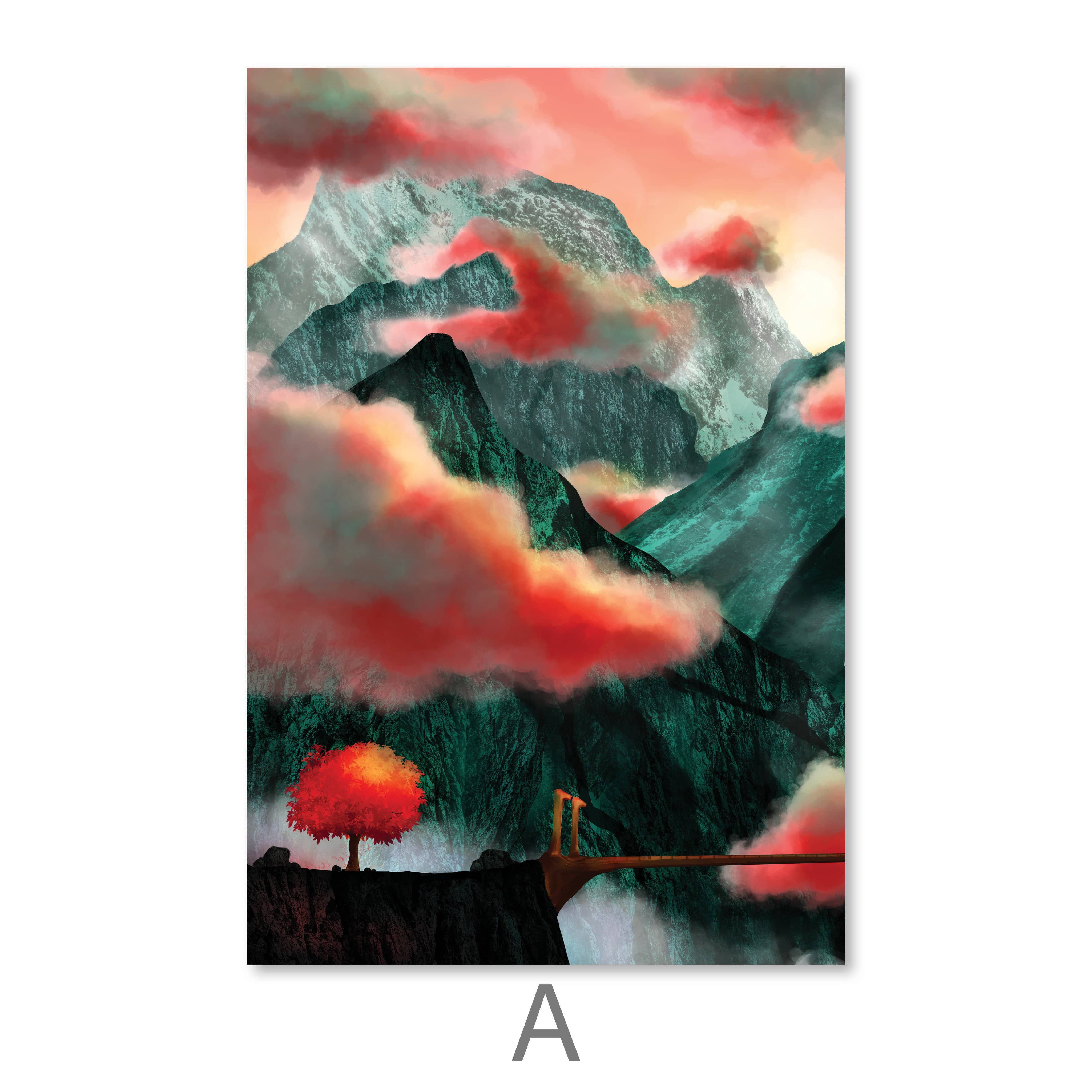 Mystic Temple Canvas Art A / 40 x 50cm / No Board - Canvas Print Only Clock Canvas