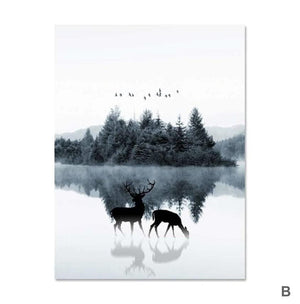 Mystical Lake Canvas Art B / 40 x 50cm / No Board - Canvas Print Only Clock Canvas