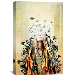 Native Woman 2 Canvas Art Clock Canvas