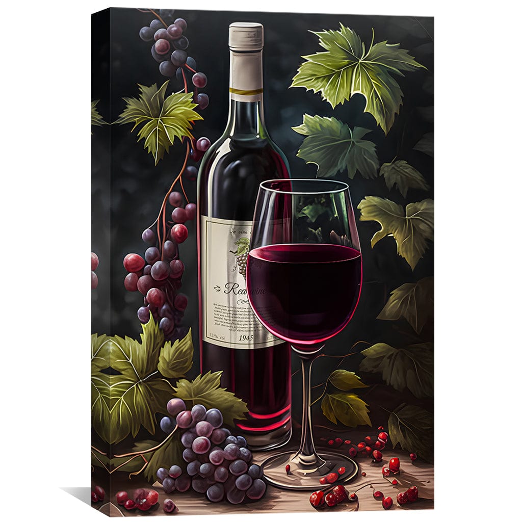 Natural Wine Canvas Art Clock Canvas