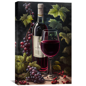 Natural Wine Canvas Art Clock Canvas