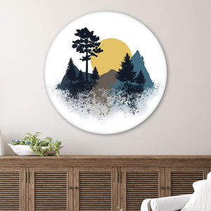 Nature Splatter Canvas - Circle Art Clock Canvas