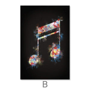 Neon Notes Canvas Art B / 30 x 45cm / Unframed Canvas Print Clock Canvas