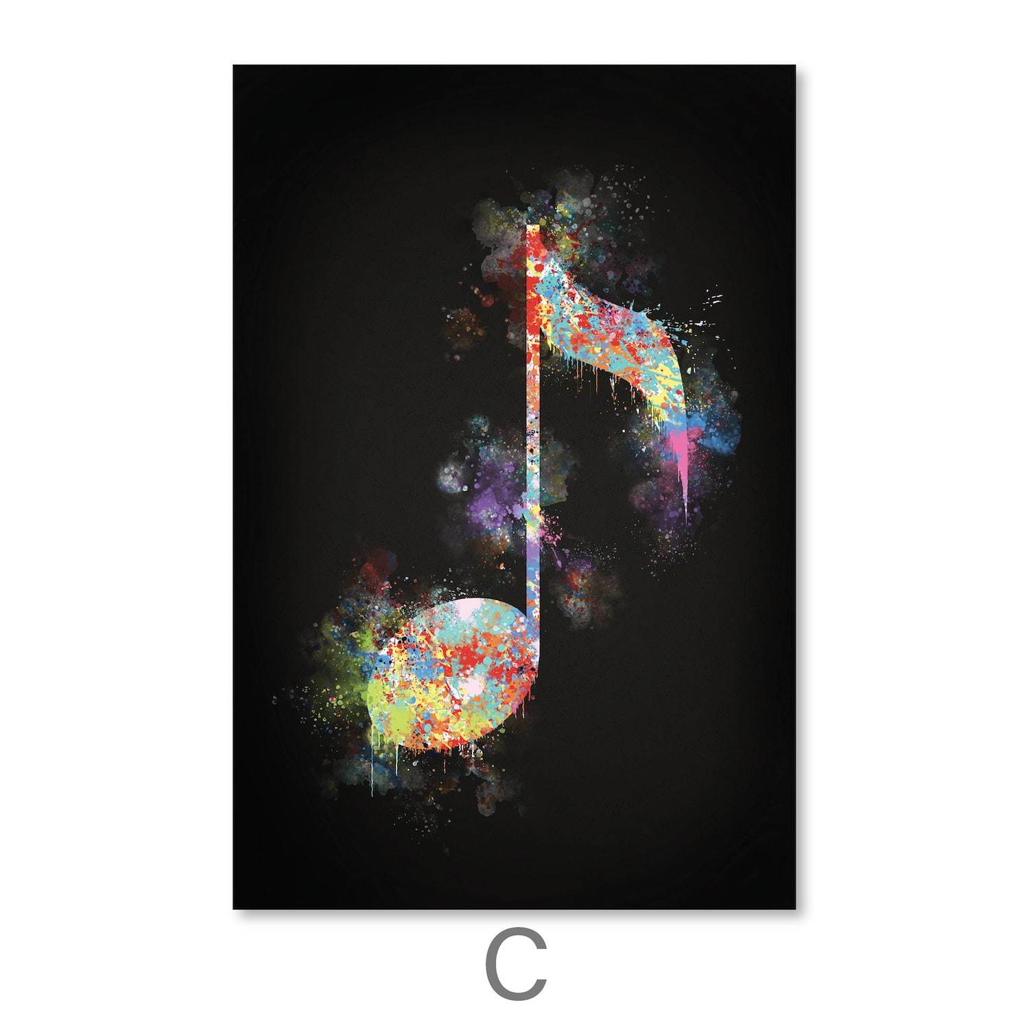 Neon Notes Canvas Art C / 30 x 45cm / Unframed Canvas Print Clock Canvas