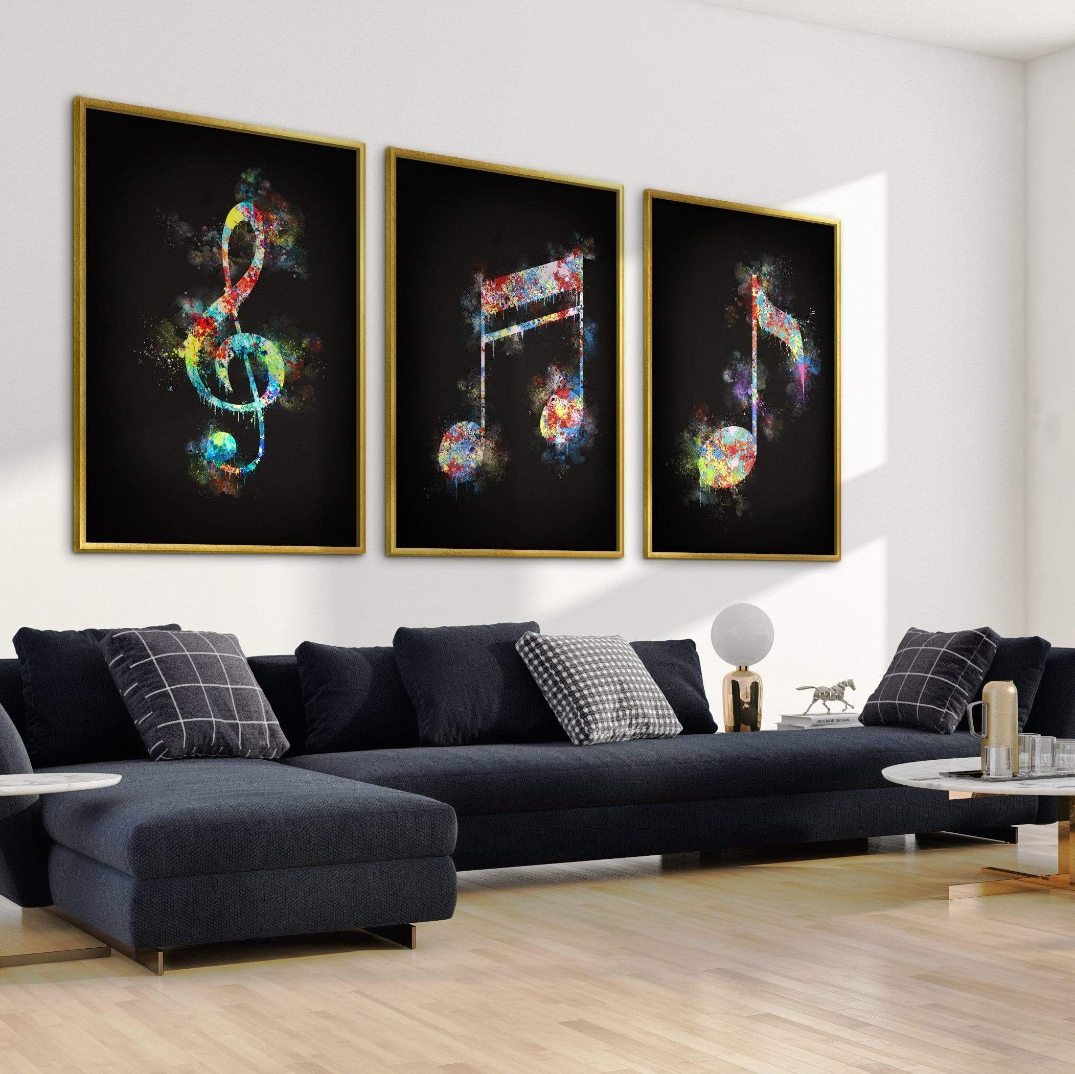 Neon Notes Canvas Art Clock Canvas
