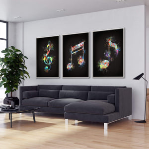 Neon Notes Canvas Art Clock Canvas