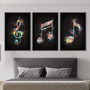 Neon Notes Canvas Art Clock Canvas