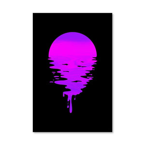 Neon Reflections Canvas Art Clock Canvas