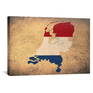 Netherlands Canvas Art 45 x 30cm / Unframed Canvas Print Clock Canvas