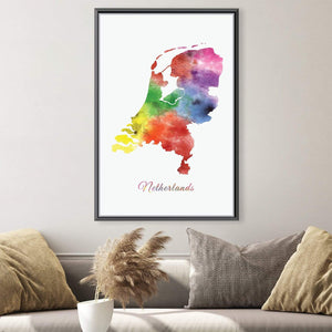 Netherlands Rainbow Canvas Art Clock Canvas