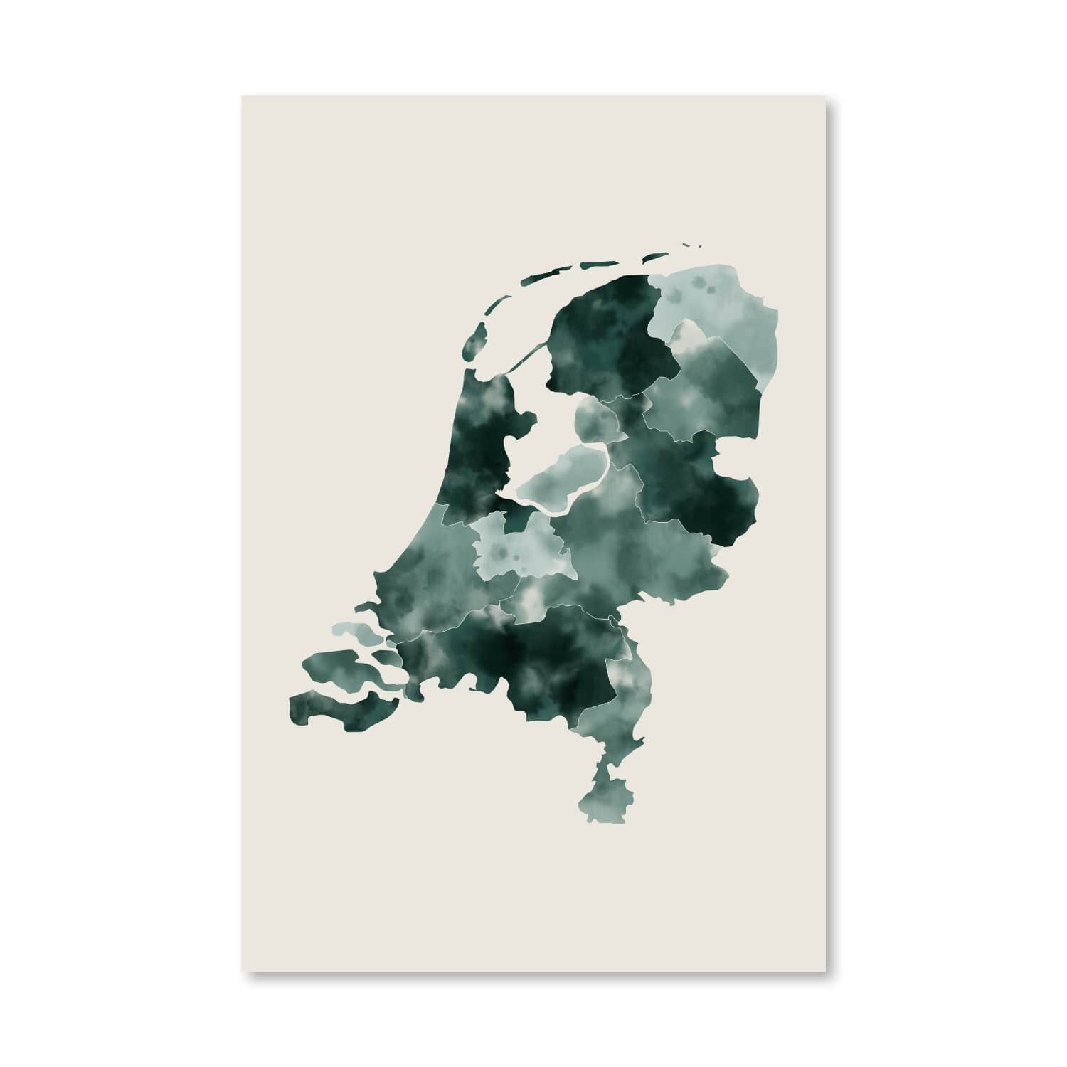 Netherlands Watercolor Canvas Art Clock Canvas
