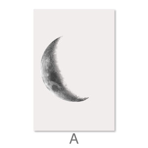 New Moon Canvas Art A / 30 x 45cm / Unframed Canvas Print Clock Canvas