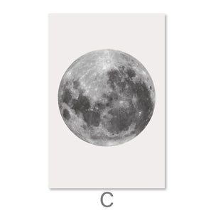 New Moon Canvas Art C / 30 x 45cm / Unframed Canvas Print Clock Canvas