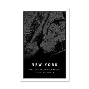 New York Black Canvas Art Clock Canvas