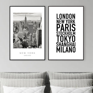 New York City Canvas Art Set of 2 / 40 x 50cm / No Board - Canvas Print Only Clock Canvas