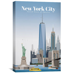 New York City Canvas - Studio 324 Art 30 x 45cm / Unframed Canvas Print Clock Canvas