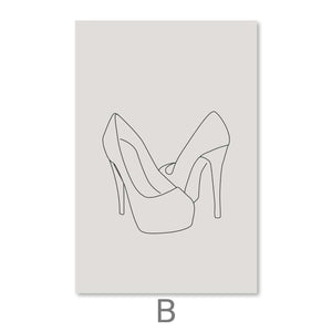 Night Out Essentials Canvas Art B / 30 x 45cm / Unframed Canvas Print Clock Canvas